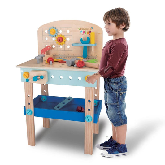 Дървена детска работна маса с инструменти, 40x24.5x64.5 см – 50 части