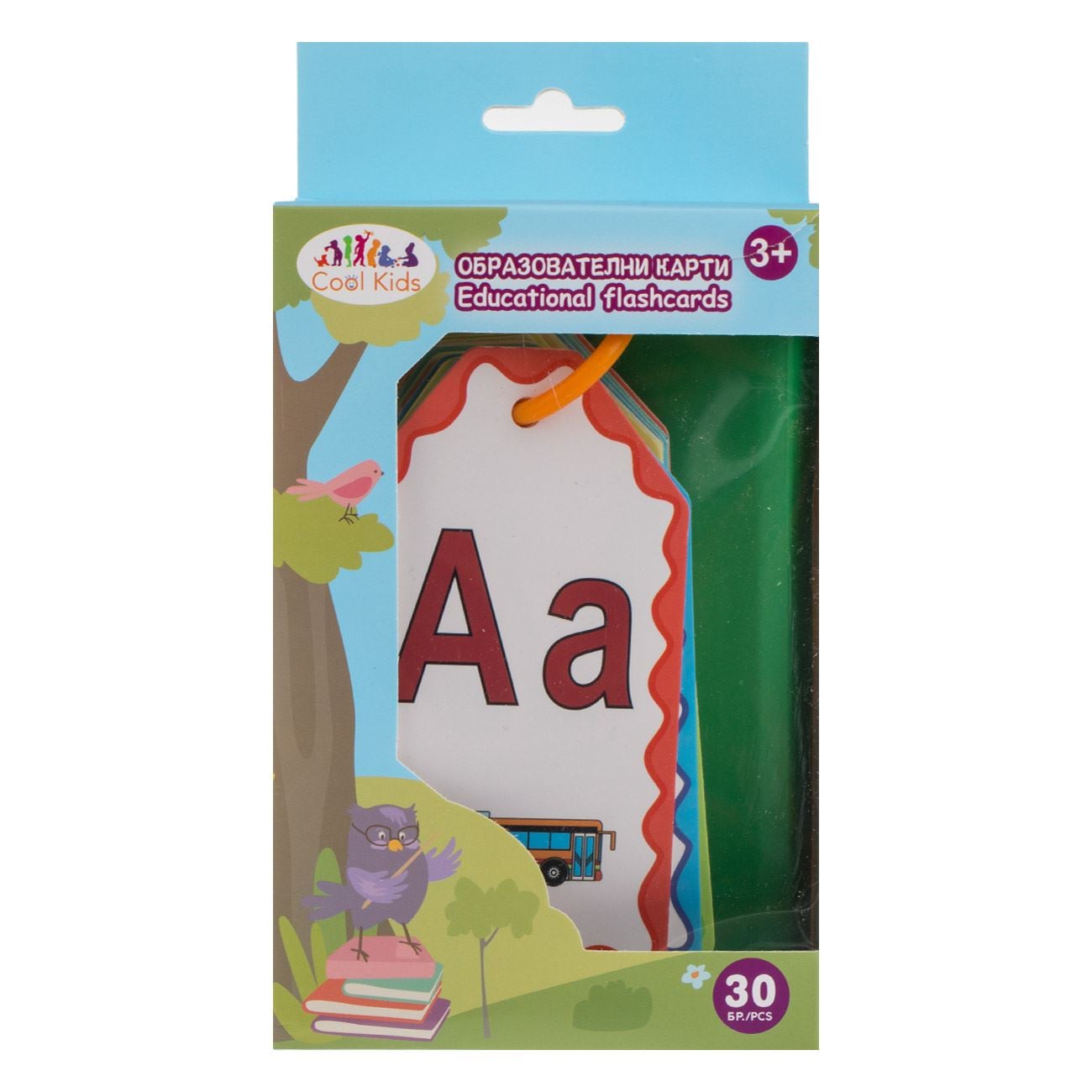 Детски обучителни карти „Научи българската азбука“ – Образователен комплект с букви