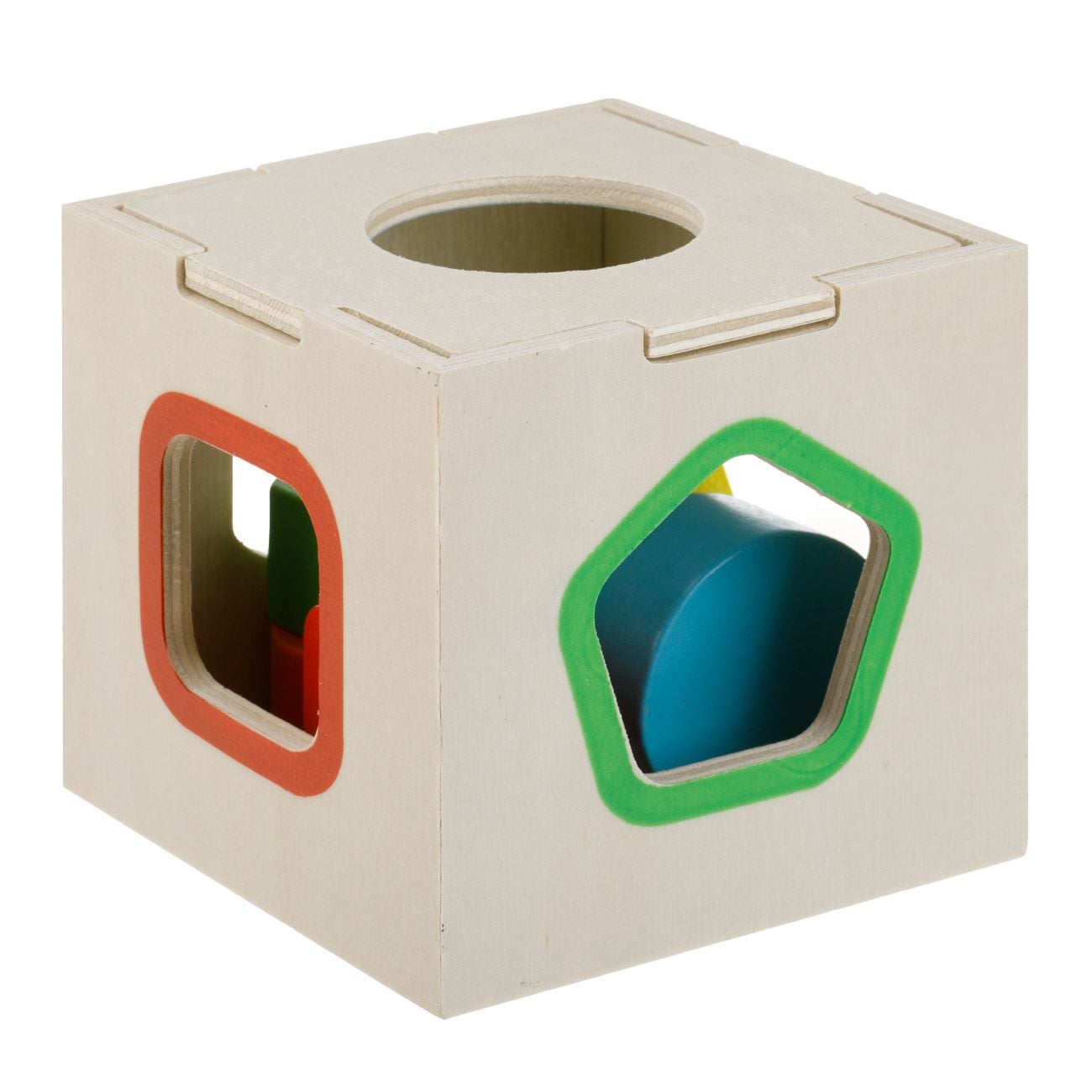 Бебешки дървен сортер куб с форми